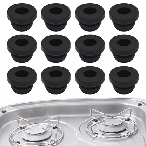 Comioke Piedini in Gomma per Supporti per Pentole, Piedini in Gomma, 12 Pezzi Beccucci in Gomma, Guide in Gomma Adatto per Dometic, Smev e Thetford Piani Cottura, Accessori per Stufe Camper