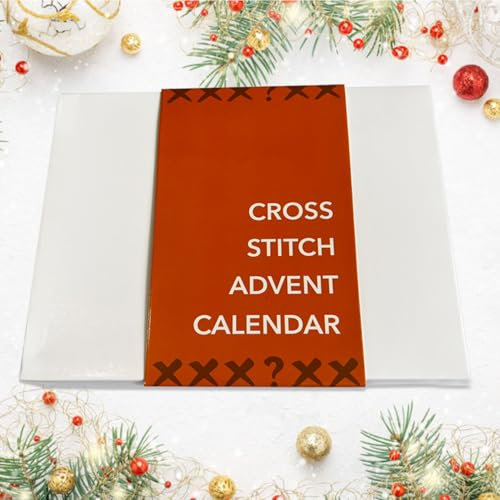 Christmas Cross Stitch Advent Calendar, Christmas Countdown Embroidery Kit, Stitch Advent Calendar Christmas,Cross Stitch, Women Sewing Cross Stitch Advent Calendar Embroidery Kit(Orange)