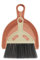 Axinost Schaufel und Besen Set, Kehrblech und Handfeger Besen mit Kehrschaufel mit Bambusgriff, Kehrgarnitur für Haushalt(Pink)