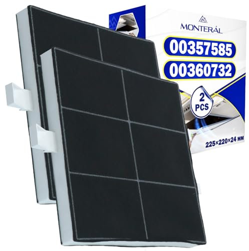 2 Piezas Filtro Campana Extractora Carbon Activo Tiene con Código Original 00360732 DHZ5186 LZ51851 Z5116X1 para Bosch para Balay para Siemens para Neff AA260112 para Gaggenau - MONTERAL