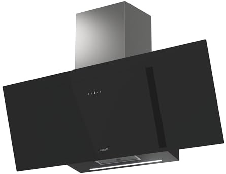 Cata Thalasssa Pro Dunstabzugshaube für die Küche, 1200 GBK/G, Touch-Bedienfeld, 6 Stufen, Extraktion, bürstenloser Motor, extra leise, 46 dB, LED, automatische Funktion, Schwarz