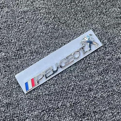 DDHHBH Auto Emblem Abzeichen Aufkleber für Peugeot RCZ,3D Logo Metal Dekoration Schriftzug Karosserie Kofferraum Selbstklebend Sport Buchstaben Auto Zubehör