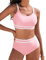Tuopuda Maillot de Bain Femme 2 Pieces Taille Haute Push Up Rembourré Sport Bikini Deux Pièces Haut avec Bas de Maillot de Bain Swimwear de Plage Beachwear Été, Rose, XXL