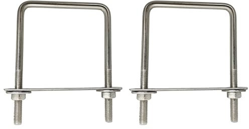 duoyif U-Schrauben Vierkant M8 80mmx120mm U-Bolzen Quadratische, Innerer Durchmesser 80mm, U-Bügel Bügelbolzen Edelstahl Mit Mutter Rahmenplatte, U Bügelschraube FüR Rohr Befestigung (M8-80x120mm)