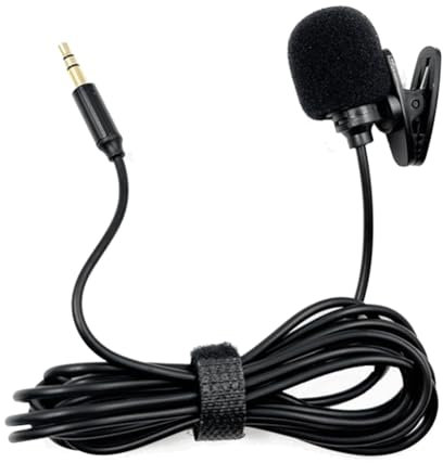 Eioeeklop Lavalier Microphone Mic Stereo Audio Mini Wired Mic 3.5mm Plug for Sound Card Camera PC Desktop Computer 2M