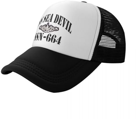 ZTQTQZZ Trucker Cap MeshCap USS SEA Devil (SSN-664) Ship's Store Baseballmütze Westernhut Cosplay Strandhut für Damen 2025 Herren