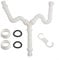 GLFLOW Siphon double flexible pour évier : kit de siphon réglable 20 cm-80 cm pour éviers G1-1/2 et G1-1/4 pour lavabos, éviers, lavabos