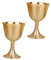 OUNONA 1 Set Bicchiere Da Vino in Ottone Coppa Del Calice Dell'altare Tazze Da Comunione Bicchieri Calici Da Vino in Rilievo Potabile Pianura Golden 2 Pezzi
