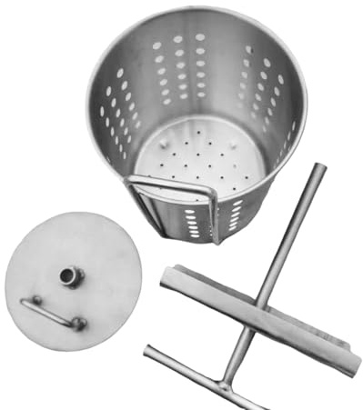 Fenteer Barril de Prensa Manual, exprimidor de Relleno de Vegetales, extracto de Prensa de Miel para Jugo, de Queso, Aceite de Oliva, 20cmx13cm