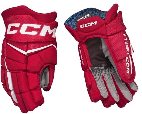 CCM JetSpeed FT880 Junior ishockeyhandskar (röd/vit, 30 cm/12 tum)