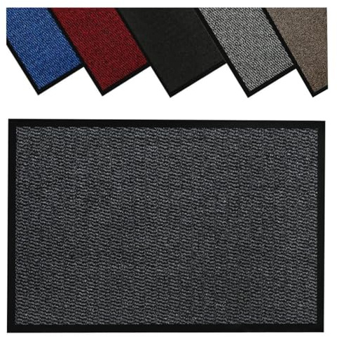 Monal Barrier Door Mat – Heavy Duty Dirt Trapper Mat for Indoor & Outdoor Use – Non-Slip, Waterproof Entrance Mat with Rubber Backing (Grey, 60 x 80 cm)