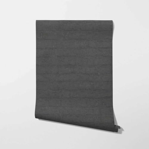 New Walls Vliestapete in dunkler Steinoptik mit Backsteinen – anthrazit
