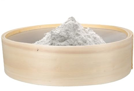 CONGARTENO Hölzernes Mehlsieb Fein mit Feinem Maschensieb, Beige | Mehl und Kakaopulver, Glatt für Kekse, Klein und Tragbar, Leicht zu Tragen und Verstauen