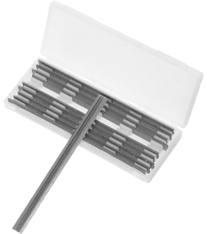 Homoyoyo 10 pièces Lames de Raboteuse Électriques Hss pour Remplacement Couteaux Tranchants et Durables Compatibles avec Rabots Portables Bois