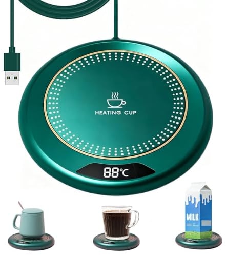 Wowsofty USB Powered Coffee Warmer with 3 Temperature Settings and Display Portable Mug Warmer with 8hrs Auto Shut Off Smart Touch Electric Cup Warmer for Coffee Tea Milk Desk Office Home Use