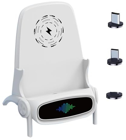 Chair Wireless Fast Charger, Multifunctional Phone Holder, Portable Chair Wireless Charger, Wireles Chargered Chairs with Phone Holder and Speaker, Phones Stand Holders for Most Smartphones