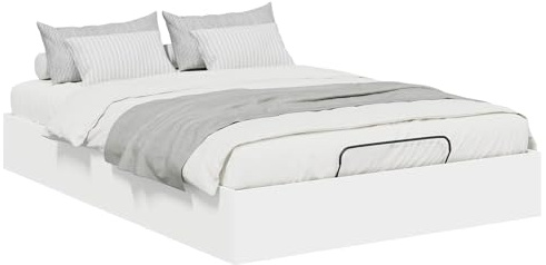 vidaXL Ottoman Bettgestell Weiß 203 x 120 x 25 cm Holzwerkstoff