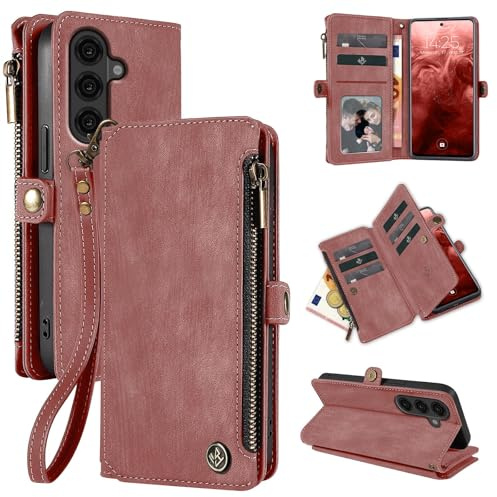 LBH Handy Hülle für Samsung Galaxy S26 Klapphülle RFID Schutz Wallet Geldbeutel Geldbörse Cover Case Flipcase Kartenfächer Geldfach Münzfach Rosa