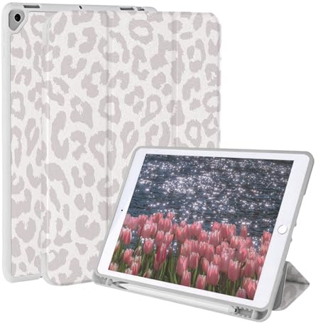 Rvciby 10.2&10.5 Zoll Hülle for iPad 9/8/7th Generation 2021/2020/2019,Und Air 3/Pro 10.5 2019/2017,Hülle mit Bleistifthalter,Dreifacher Ständer Schutzabdeckung/Automatisches Wecken,Aprikosenfarbe