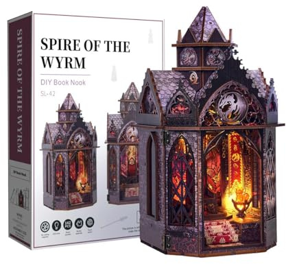 3D Holzpuzzle Schloss, Steampunk Turm der Drachenruhe Gothic DIY Montage Modell Bausatz, Kreative Handcrafted Desk Decor sammelbar Puzzle Geschenk (142 STÜCK)