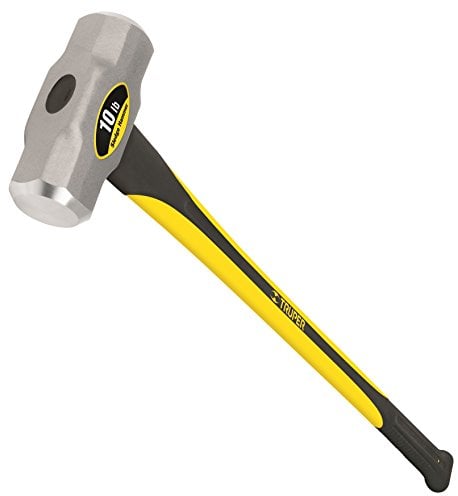Truper 30930 10-Pound Sledge Hammer, Fiberglass Handle with Rubber Grip, 36-Inch