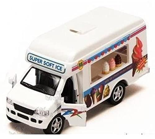 KiNSFUN Camion à crème glacée en métal moulé sous Pression avec Action de Traction
