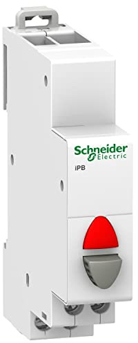 Schneider A9E18039 Single Push Button, White, Set of 12 Piece