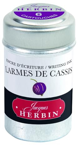 Jacques Herbin 20178T Tintenpatrone für Standardfüller, ideal für Kalligraphie, 1 Stück, cassis