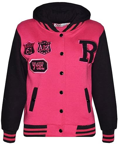 A2Z 4 Kids B.B Hooded Jacket R Fashion NYC/FOX Varsity - B.B Fox Pink Black 9-10