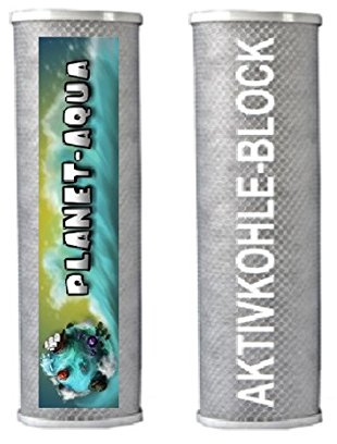 1x Aktivkohle Block Filter 10 für Wasserfilter Osmoseanlage Trinkwasser Patrone Filterkartusche Umkehrosmose osmose Filtergehäuse Aquarium Kohlefilter Wasser Brunnen Garten Pool Hauswasserwerk Vorfilter Geruch Bakterien Keime
