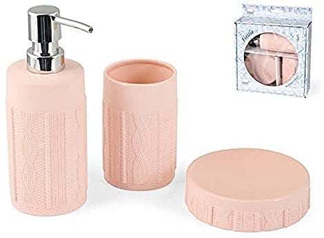 H&H Fiesole, Set 3 pezzi Bagno Ceramica, Rosa