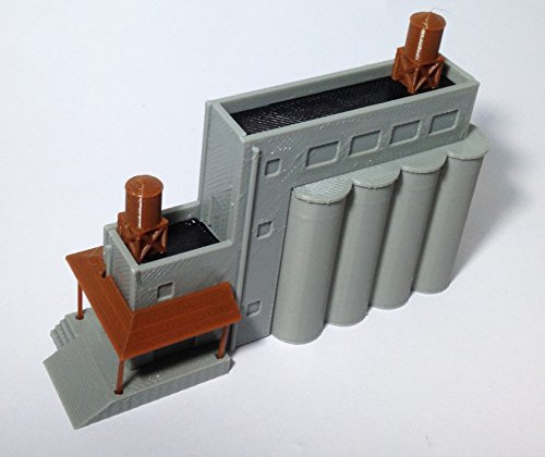 Outland Models Scala industriale dei silos Z del grano della struttura della disposizione ferroviaria del treno
