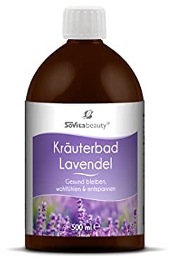 sovita Kräuterbad Lavendel – wohltuender Badezusatz mit Lavendelduft zur Entspannung bei Stress & innerer Unruhe | für Massage- & Sprudelbad geeignet | ohne Parabene, Silikone, PEG | 20 Anwendungen