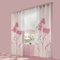 HongYa 1er-Pack Voile Gardine Transparenter Vorhang Schlaufenschal mit Florales Muster H/B 245/150 cm Rosa