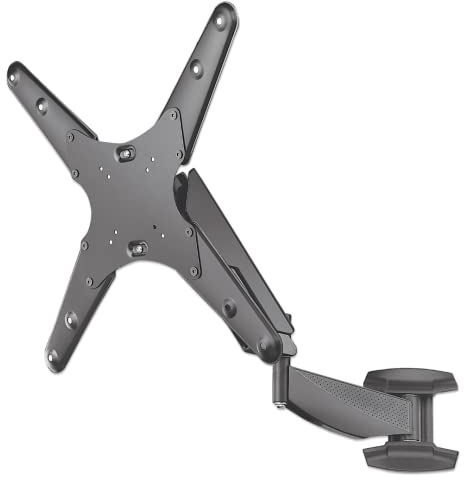 Manhattan 461641 Universal TV-Wandhalterung mit Gasdruckfeder Halterungsarm mit Gasdruckfeder und Kugelgelenk, geeignet für EIN Display von 21 bis 60* und bis zu 30 kg schwarz