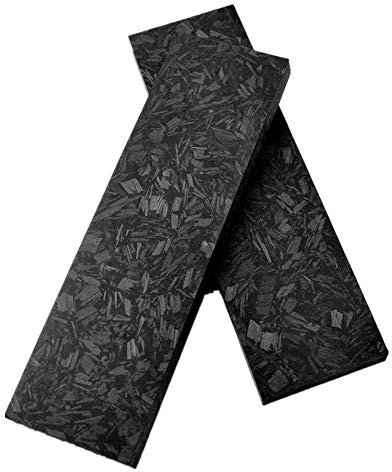 Aibote 2pcs Noir Marbre en Fiber De Carbone Couteau Poignée Échelles Poignées Matériel Couteaux Top Personnalisé Outils De Bricolage pour Blanks Lames Fabrication De Bijoux (Chaque Paire Est Unique)
