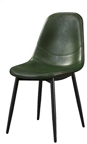 LSRRYD Esszimmerstühle Sitz Und Rücken Leder Und Robuste Eisenbeine Zum Wohnzimmer Restaurant Cafe Freizeit Büro Salon (Farbe : Grün)