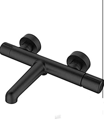 Succsale -LAVEO- Wannenarmatur-Thermostat - Einhebelmischer-Wandarmatur-Badewannenarmatur -PRETTO-Schwarz-BAO 710D