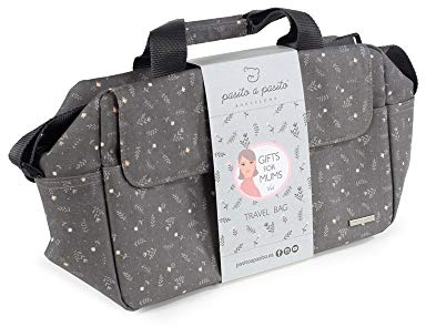 Pasito a Pasito. Bolsa Isotérmica de Comida Flor. Gifts for Mums. Objeto porta alimentos. Conserva la temperatura por más tiempo. Color Gris. Medidas: 32X21X15 cm.