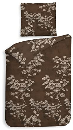 NHL Heckett Lane Biber Flanell Bettwäsche Charlotte Schokolade 155x220 + 80x80 cm