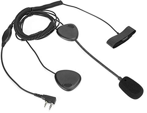 2 Pin Helmet Headset, Universal Model K Interface 2 Pin Helmet Motorcycle Headset 50Ω 13.m Cable Headphone with PTT Key for Radio Walkie Talkie