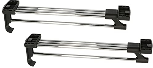 KOTARBAU® 2er Set Ausziehbare Kleiderstange 300 mm für Garderobenschrank Robust Silber