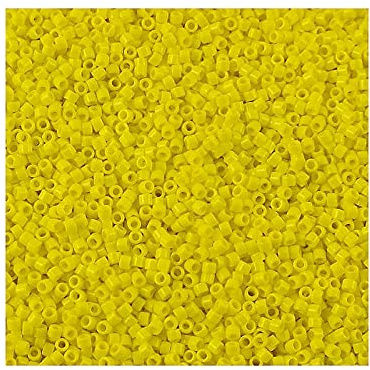 5g Miyuki Delica 11/0 (1,6mm) Rocailles, jaune opaque (Opaque Yellow , DB0721)