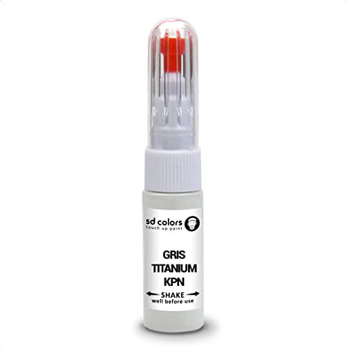SD COLORS GRIS TITANIUM KPN compatible con RENAULT Nuevo Kit de reparación de bolígrafo de pintura de retoque 20 ML SCRATCH CHIP CEPILLO CODE COLOR KPN GRIS TITANIUM