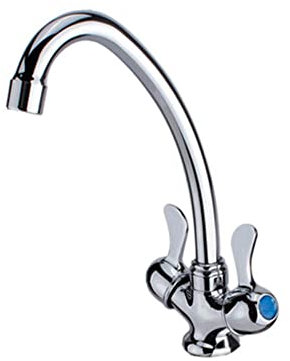 SXLSZ Wasserhahn Küche schwenkbarem 360°-Auslauf zweigriffarmatur waschtisch Messing-Chrome F