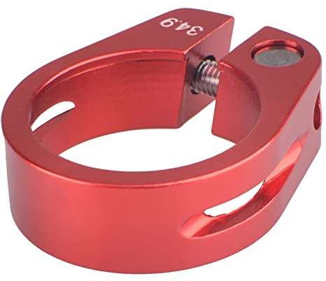 TRIWONDER Fahrrad Sattelkloben 25,4/28,6/31,8/34,9 mm, Sattelklemme Schnellspanner Sattelstütze Sattelstützenklemme für MTB und Rennrad (Rot- 34.9mm)