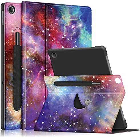 DINGGUAGUA Estuche para Lenovo Tab M10 Plus (3rd Gen) 10.6 2022 TB-125F/TB-128F Tableta Funda Soportes Giratorios de 360° Multiángulo con Portalápices y Auto Estela/Sueño,Galaxia