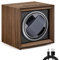 Automatische Uhrenbeweger Box Automatikuhren Uhrendreher, Automatik Uhr Beweger Watch Winder mit Leisem Motor Uhren Bewegungs Gerät Uhrenwender Mainspring Uhrenbeweger aus Holz, USB-Betrieben, Schwarz