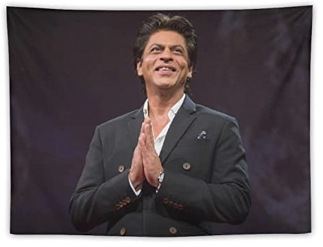 QINGRONG Shahrukh Khan berühmter Schauspieler Poster Indien Bild Druck Wandkunst Tapisserie Gemälde Polyester Tapisserie Kunstwerke Geschenkidee Raum Ästhetik 76,2 x 101,6 cm