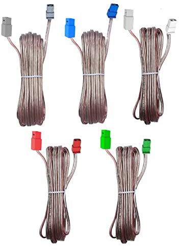 Desconocido Cables de altavoz 5x Extender 5meter Speaker Cables Sound Wires Cords Red Gray Compatible With Sony Home Cinema Theater Sound Bar Subwoofer